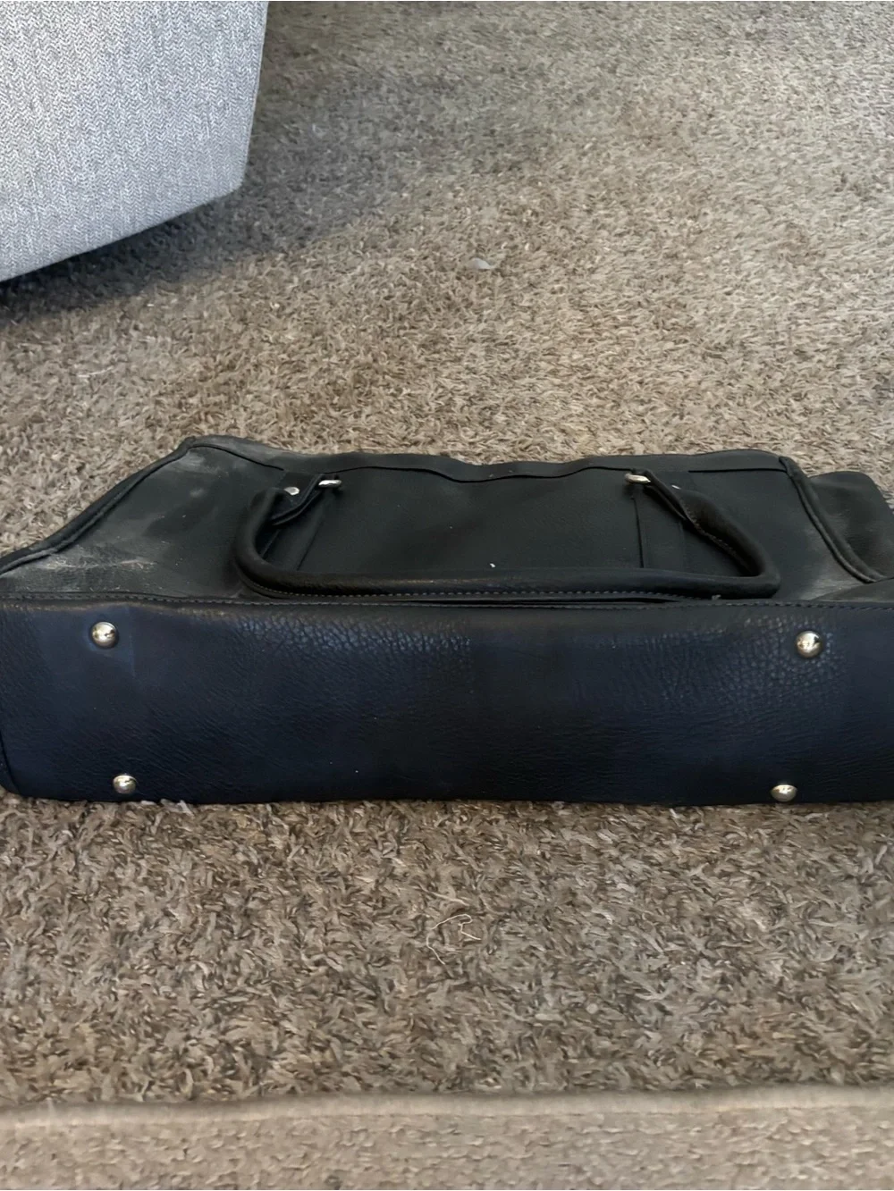 Merona Black Faux Leather Laptop Bag